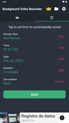 Background Video Recorder android App screenshot 0