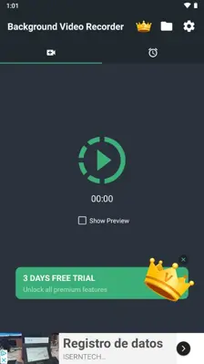 Background Video Recorder android App screenshot 1